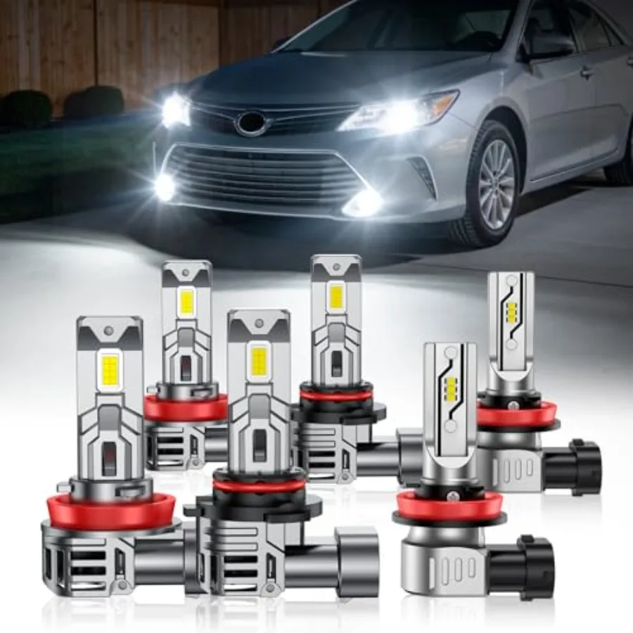 Fit for Toyota Camry 2007-2014 headlight and fog light bulbs combo: 92000LM 6500K cool white LED -40F instant start 800 brighte
Fit for Toyota Camry 2007-2014 headlight and fog light bulbs combo: 92000LM 6500K cool white LED -40F instant start 800 brighte