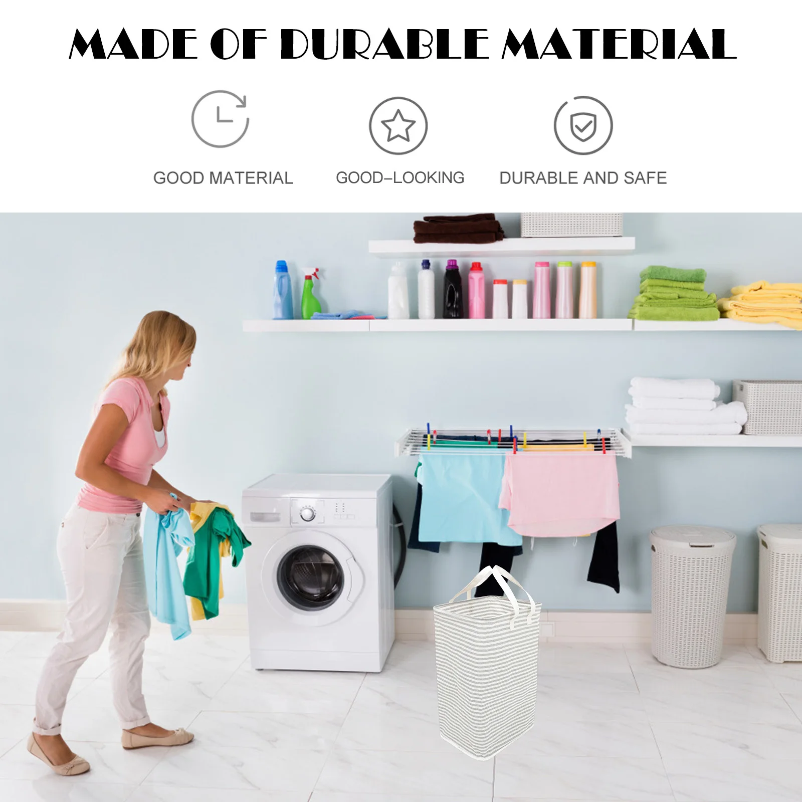 Hanging Foldable Laundry Basket Large Capacity Sundries Organizer Cotton Material for Nursery Room Balcony Space Saving
Hanging Foldable Laundry Basket Large Capacity Sundries Organizer Cotton Material for Nursery Room Balcony Space Saving