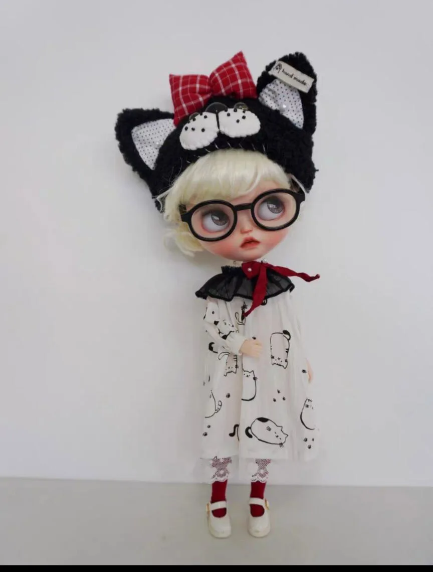 New arrival 2pcs Kawaii cos cat clothes blythe doll outfit Black Cat Hat/Cat Dress 1/6 30cm(Fit for Pullip,Ob22/24/26, Licca)
New arrival 2pcs Kawaii cos cat clothes blythe doll outfit Black Cat Hat/Cat Dress 1/6 30cm(Fit for Pullip,Ob22/24/26, Licca)