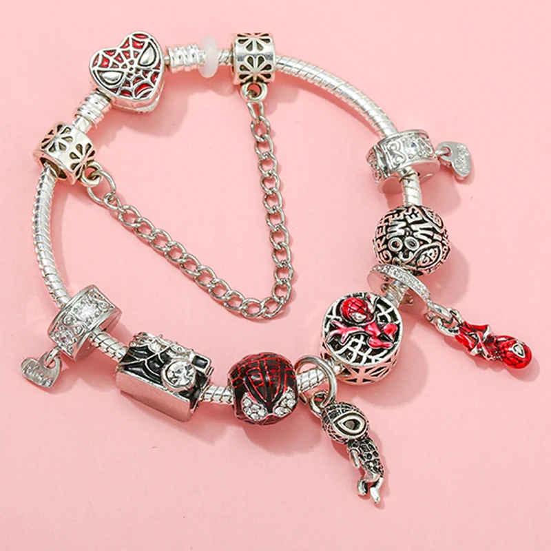 Disney Spider-Man Charms Bracelet Men DIY Jewelry For Women Marvel Superhero Dangle Red Heart Peter Parker Pulseras Camera Beads
Disney Spider-Man Charms Bracelet Men DIY Jewelry For Women Marvel Superhero Dangle Red Heart Peter Parker Pulseras Camera Beads