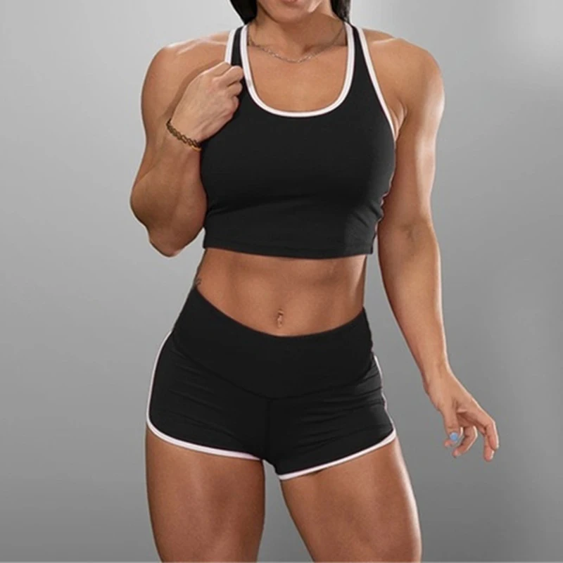 Women's 5 Colors Activewear Set Racerback Sports Bra Contrast Trim Biker Shorts 2 Piece Gym Workout Running Yoga Outfit
Women's 5 Colors Activewear Set Racerback Sports Bra Contrast Trim Biker Shorts 2 Piece Gym Workout Running Yoga Outfit