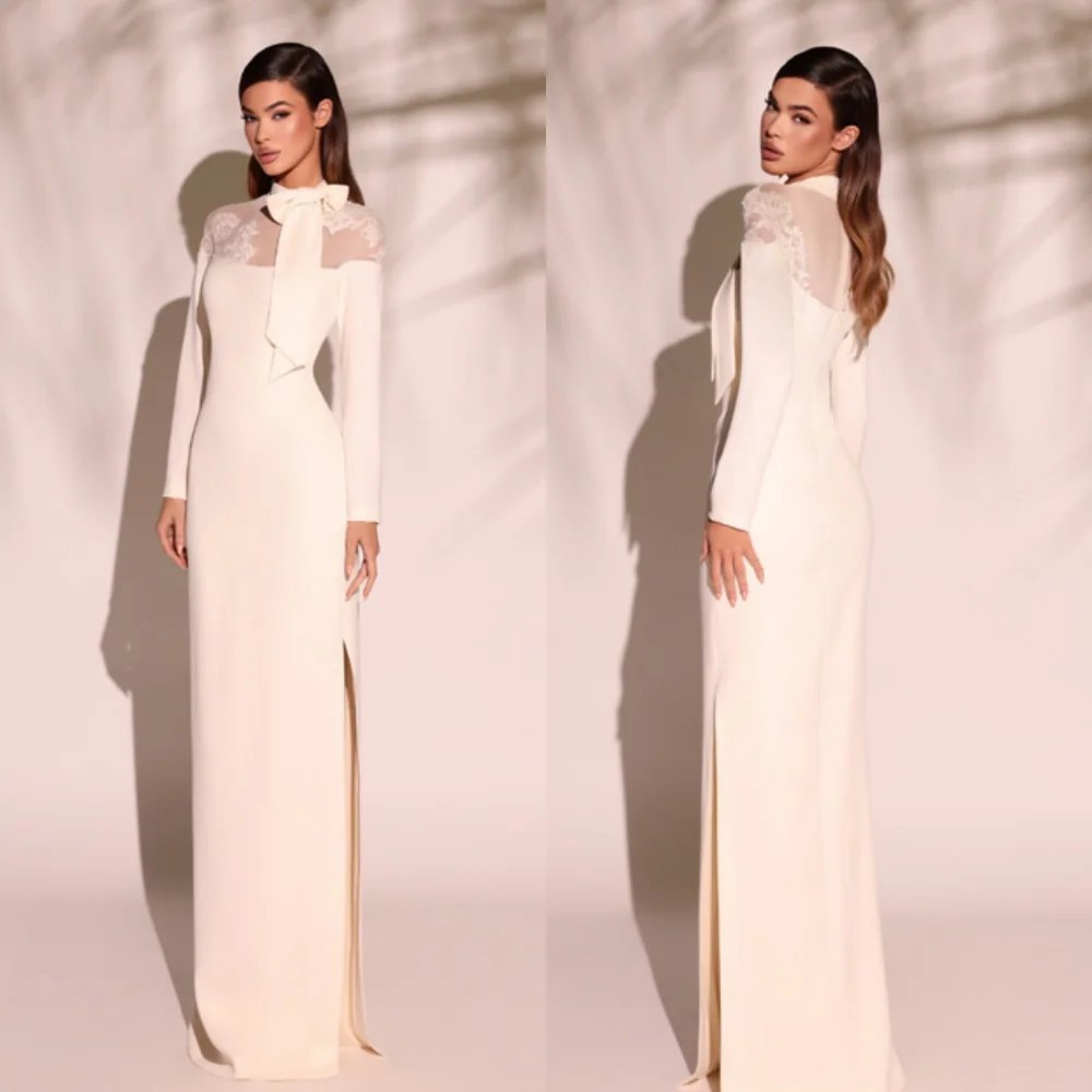 Customized Fashion Sizes Available Jersey Embroidery Bow Straight Scoop Neck Long Dresses Bespoke Occasion Dresses High Quality
Customized Fashion Sizes Available Jersey Embroidery Bow Straight Scoop Neck Long Dresses Bespoke Occasion Dresses High Quality