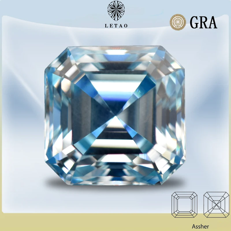 Moissanite Stone Ice Blue Color Asscher Cut Lab Grown Moissanite Jewelry Pass Diamond Tester With GRA Certificate
Moissanite Stone Ice Blue Color Asscher Cut Lab Grown Moissanite Jewelry Pass Diamond Tester With GRA Certificate