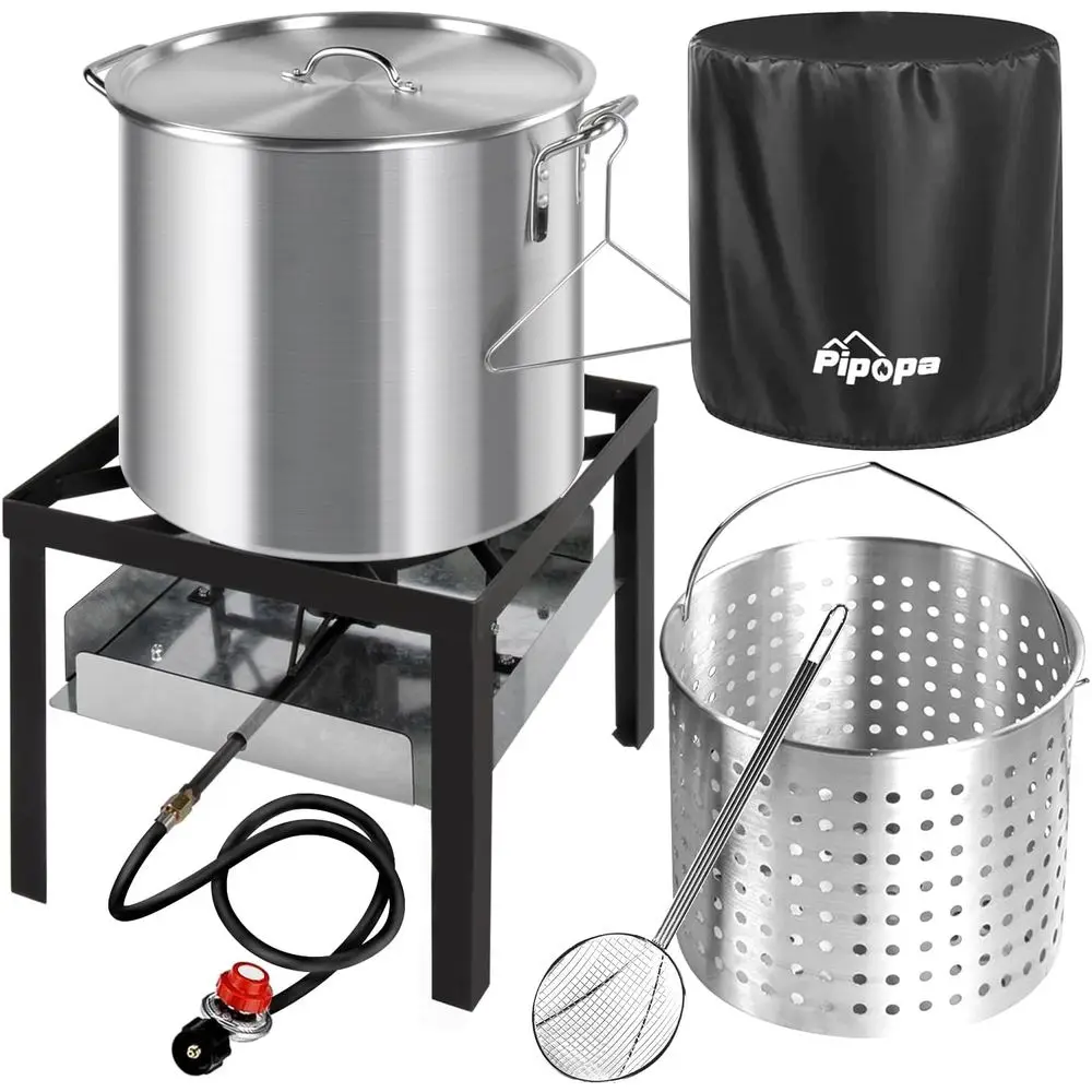 Propane Seafood Boiling Kit with Dustproof Cover, Skimmer, and High-Pressure Burner for Outdoor Cooking
Propane Seafood Boiling Kit with Dustproof Cover, Skimmer, and High-Pressure Burner for Outdoor Cooking