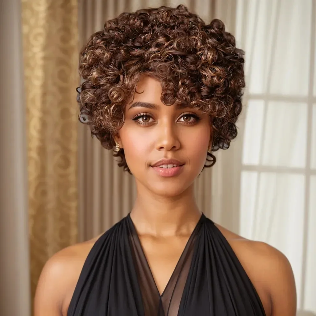 6inch Short Curly Wigs Human Hair Pixie Cut Bouncy Curly Human Hair Wigs 180% Density Short Curly Wig for Women 4/30 P4/27
6inch Short Curly Wigs Human Hair Pixie Cut Bouncy Curly Human Hair Wigs 180% Density Short Curly Wig for Women 4/30 P4/27