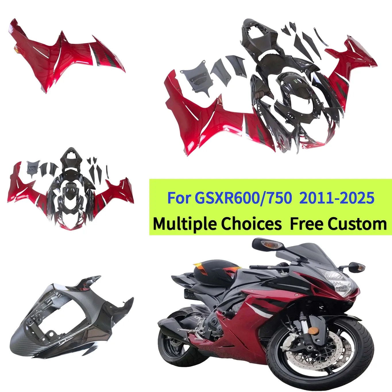 Комплект обтекателя из АБС-пластика для GSXR600 GSXR750 2011-2025 K11, детали кузова мотоцикла
Комплект обтекателя из АБС-пластика для GSXR600 GSXR750 2011-2025 K11, детали кузова мотоцикла