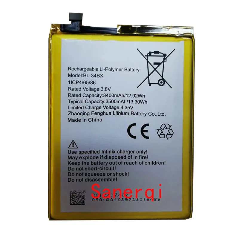10pcs 3500mAh New BL-34BX Replacement Battery For Infinix Smart 2 HD X609 Mobile Phone
10pcs 3500mAh New BL-34BX Replacement Battery For Infinix Smart 2 HD X609 Mobile Phone