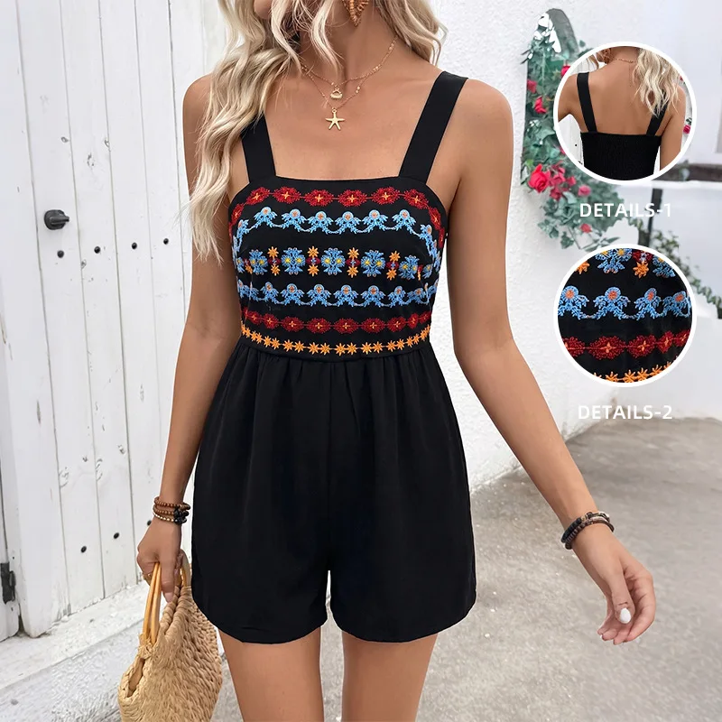 Elegant Women's Jumpsuit Summer Vacation Sleeveless Embroidered Jumpsuits Women Боди Женское Trajes Sexys Cortos Lencería
Elegant Women's Jumpsuit Summer Vacation Sleeveless Embroidered Jumpsuits Women Боди Женское Trajes Sexys Cortos Lencería
