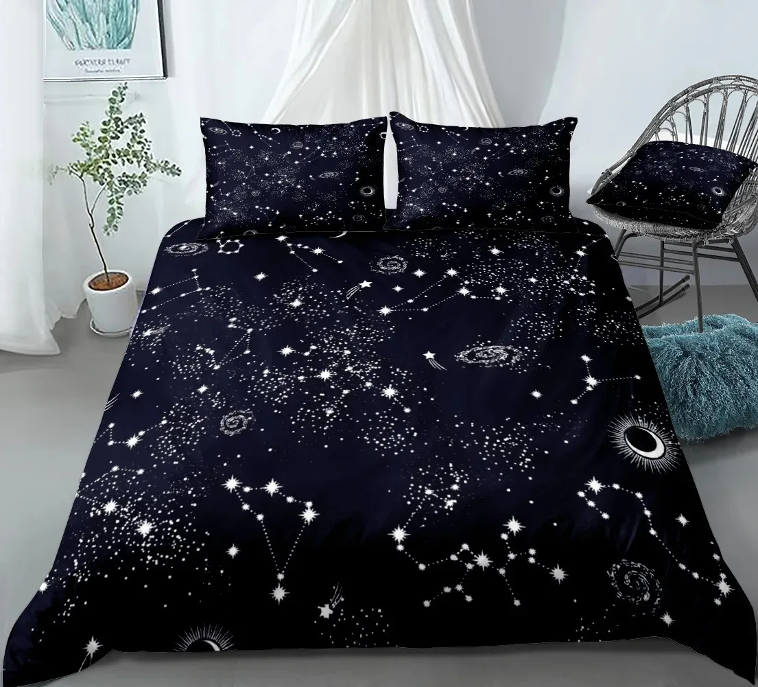 Stars Bedding Set Night Sky Girls Boys Duvet Cover Set Dark Blue Home Textiles Galaxy Bedclothes Men Women Soft Quilt Cover
Stars Bedding Set Night Sky Girls Boys Duvet Cover Set Dark Blue Home Textiles Galaxy Bedclothes Men Women Soft Quilt Cover