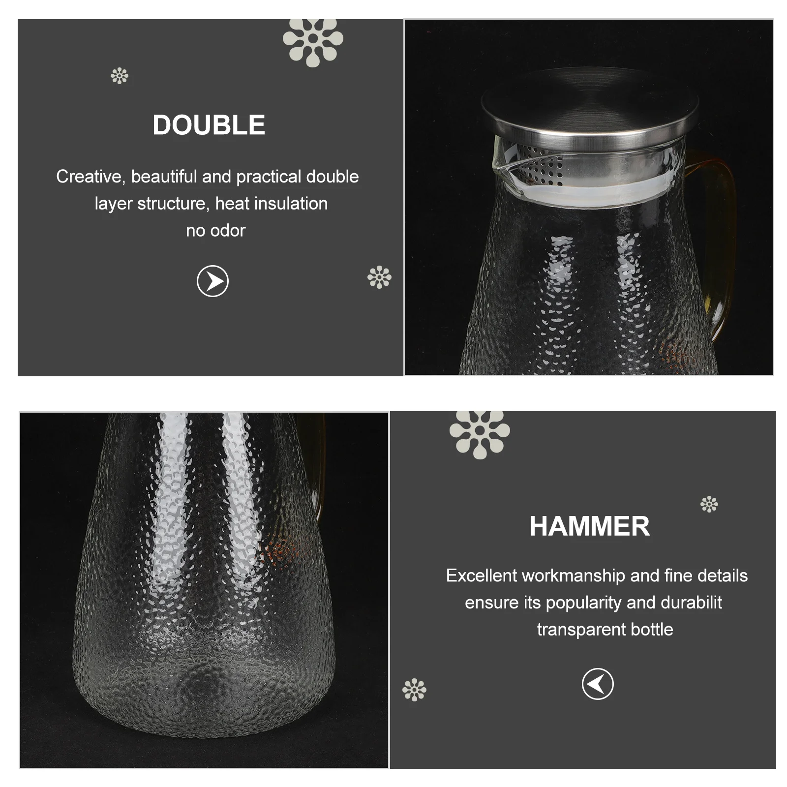 Large Capacity Cold Water Kettle Food Safe Glass Pitcher Transparent Beverage Pot for Kitchen Household
Large Capacity Cold Water Kettle Food Safe Glass Pitcher Transparent Beverage Pot for Kitchen Household