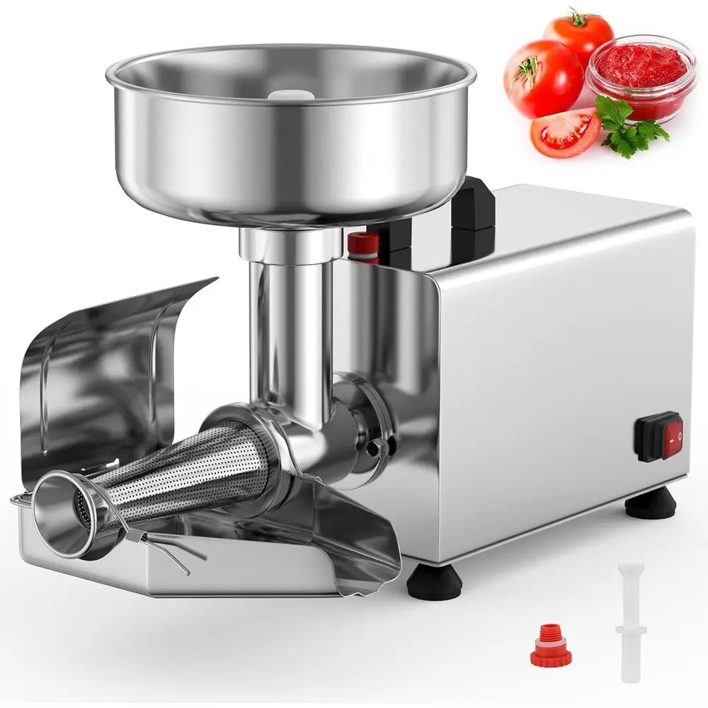 High-Capacity 450W Electric Tomato Strainer, 110-120V Stainless Steel Sauce Maker, 200-350 lbs/h Milling for Fruit Jams
High-Capacity 450W Electric Tomato Strainer, 110-120V Stainless Steel Sauce Maker, 200-350 lbs/h Milling for Fruit Jams