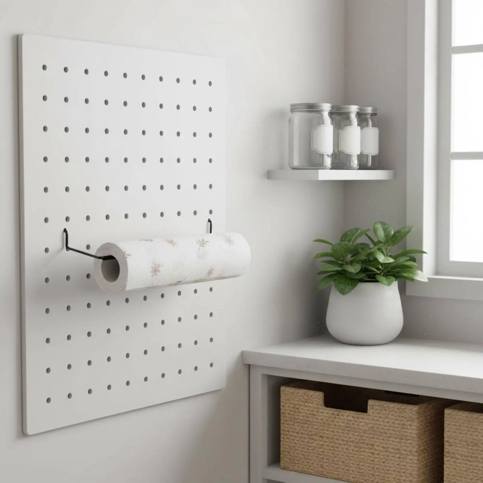 Pegboard Paper Towel Holder Easy to Install Pegboard Tissue Roll Holder Metal Paper Towel Rack Space Saving for Workshop
Pegboard Paper Towel Holder Easy to Install Pegboard Tissue Roll Holder Metal Paper Towel Rack Space Saving for Workshop