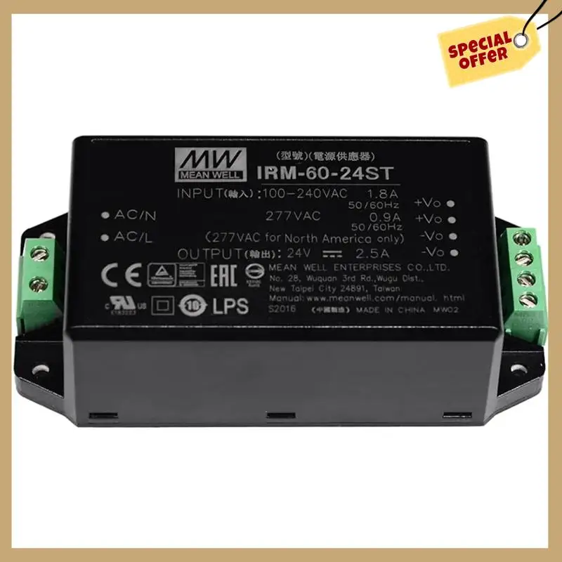 Stable Performance-60W 24V 1.25A Power Supply Module IRM-60-24ST Screw Terminal Type AC-DC Power Supply Driver Converter Transfo
Stable Performance-60W 24V 1.25A Power Supply Module IRM-60-24ST Screw Terminal Type AC-DC Power Supply Driver Converter Transfo