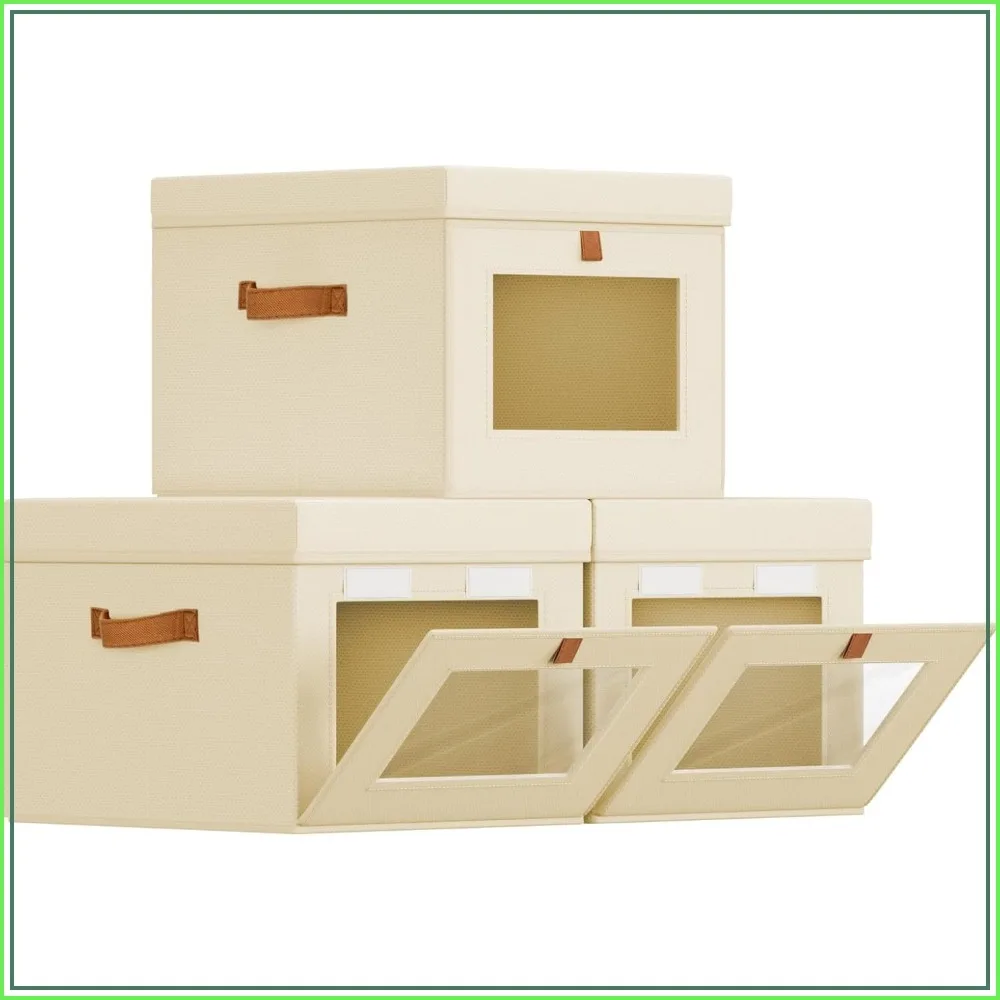 Storage Bins with Lid – Closet Organizer with Side Opening and Clear Window, Foldable Stackable Fabric Basket, 3 Pack
Storage Bins with Lid – Closet Organizer with Side Opening and Clear Window, Foldable Stackable Fabric Basket, 3 Pack