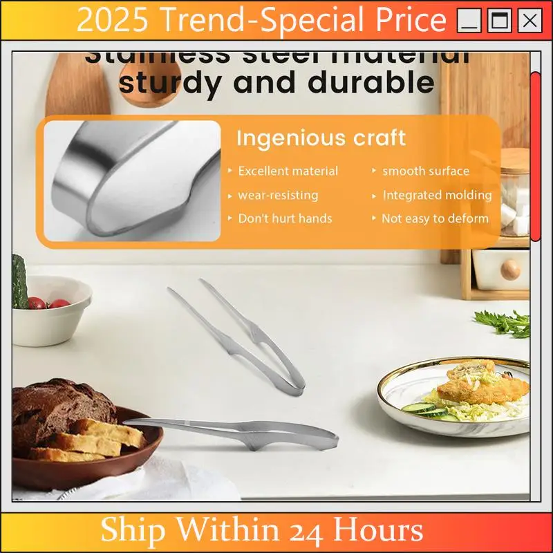 AA64 Korean And Japanese BBQ Tongs Self-Standing Grill Tongs Non-Slip Cooking Utensils Stainless Steel Tongs
AA64 Korean And Japanese BBQ Tongs Self-Standing Grill Tongs Non-Slip Cooking Utensils Stainless Steel Tongs