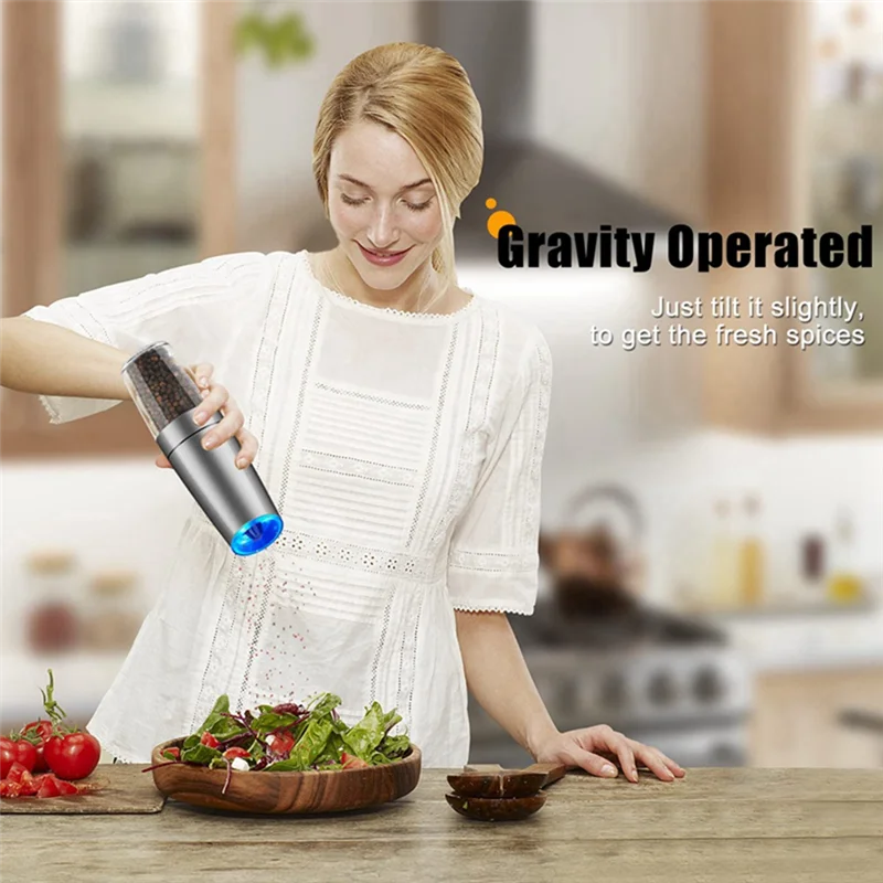 2PCS Salt And Pepper Grinder Mill Grinder Bracket Automatic Mill Set With Adjustable Coarseness LED Light
2PCS Salt And Pepper Grinder Mill Grinder Bracket Automatic Mill Set With Adjustable Coarseness LED Light