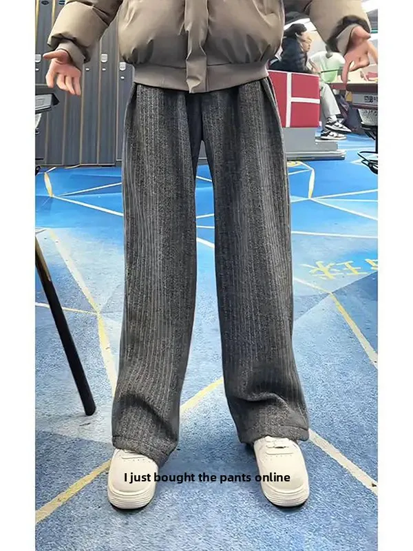 Прямые мужские повседневные брюки с глубокими глазами на подкладке, осенне-зимние вязаные брюки в полоску с текстурой Spor, теплая фокус
Прямые мужские повседневные брюки с глубокими глазами на подкладке, осенне-зимние вязаные брюки в полоску с текстурой Spor, теплая фокус