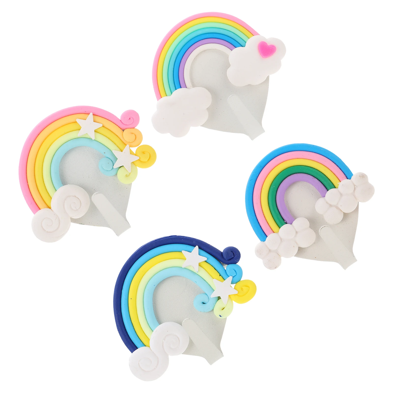 4pcs Storage Hooks Decorative Wall Key Holder Rainbow Hanging Hook for Clothes Hats Keys Multi-function Iron Wood Material
4pcs Storage Hooks Decorative Wall Key Holder Rainbow Hanging Hook for Clothes Hats Keys Multi-function Iron Wood Material