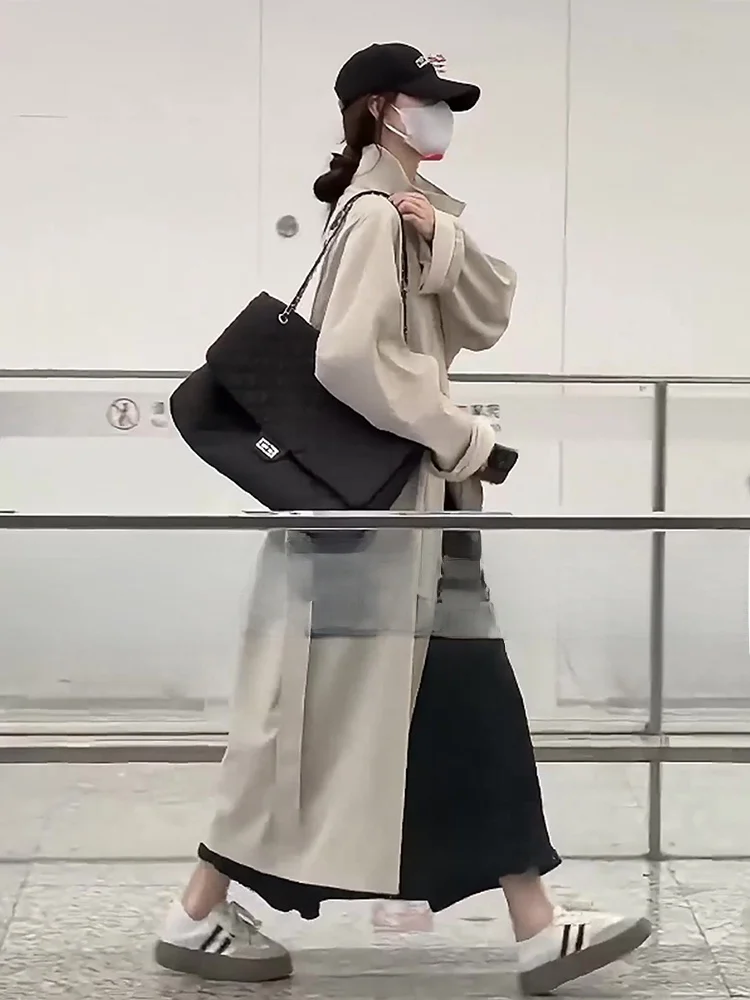 Женское модное корейское пальто-ветровка средней длины свободного кроя, весенняя новинка, элегантное пальто Aosphere большого размера
Женское модное корейское пальто-ветровка средней длины свободного кроя, весенняя новинка, элегантное пальто Aosphere большого размера