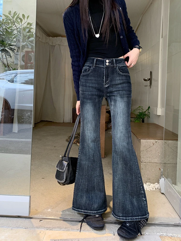 Slim Fit High Waist Denim Jeans Women's Retro Blue Grey Bell Bottoms Elastic Waistband Trendy Summer New Style Ladies Jeans
Slim Fit High Waist Denim Jeans Women's Retro Blue Grey Bell Bottoms Elastic Waistband Trendy Summer New Style Ladies Jeans