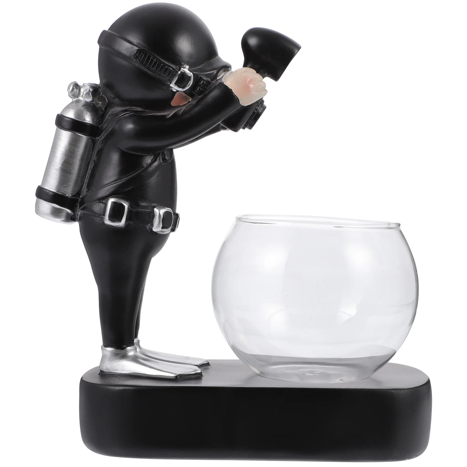 Creative Vase Hydroponic Glass Diver Modeling Container Desktop Flower Decor Unique Lighting Effect Practical Durability Resin
Creative Vase Hydroponic Glass Diver Modeling Container Desktop Flower Decor Unique Lighting Effect Practical Durability Resin