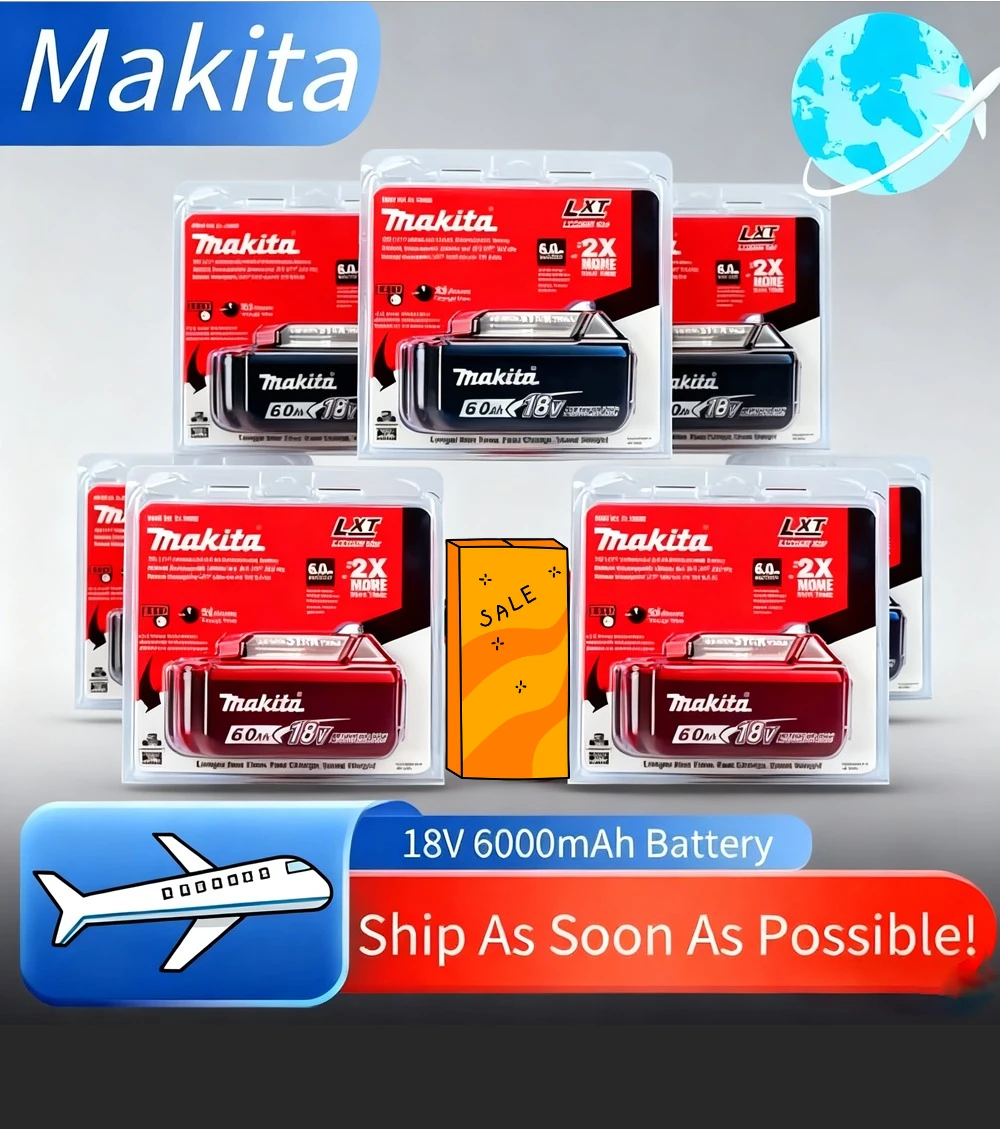 6000mAh 100% Genuine Makita 18V Rechargeable Battery,for Makita 18V BL1830 BL1830B BL1860 BL1860B BL1850 BL1850B Power Tools
6000mAh 100% Genuine Makita 18V Rechargeable Battery,for Makita 18V BL1830 BL1830B BL1860 BL1860B BL1850 BL1850B Power Tools