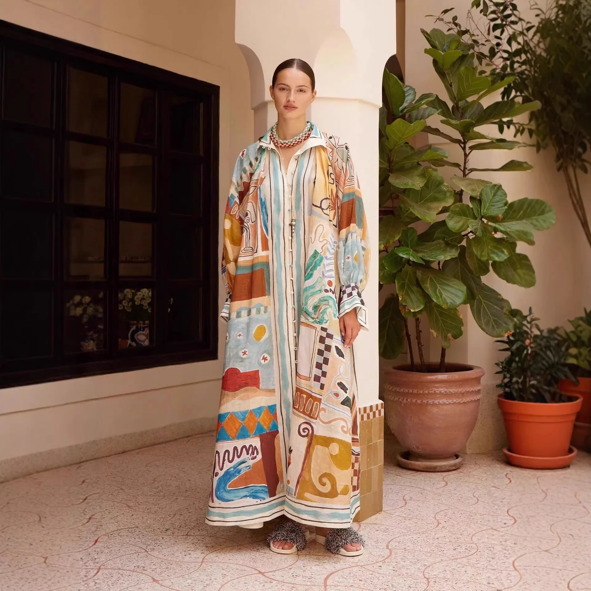 2026 New Women's Fashion Printed Loose Linen Dress Casual Summer Dresses
2026 New Women's Fashion Printed Loose Linen Dress Casual Summer Dresses
