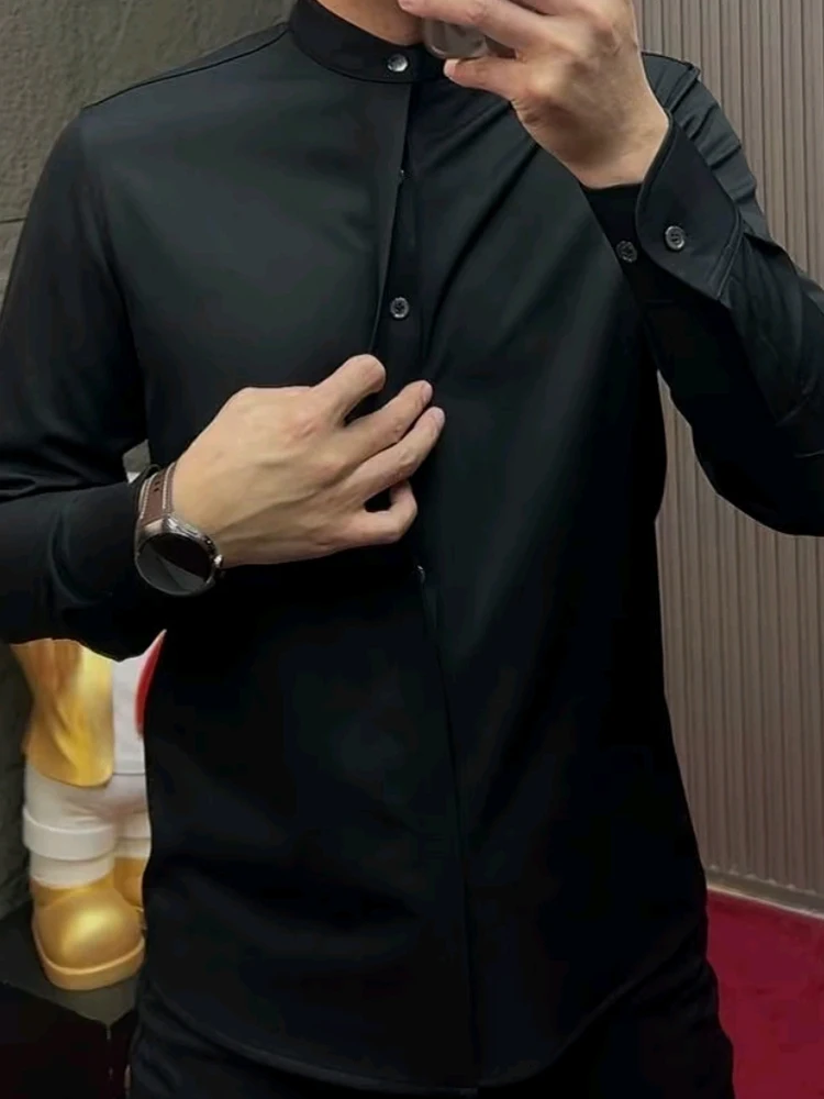 Новая мужская деловая рубашка Slim Fit с длинным рукавом, однотонная, модная, универсальная, стильная, осенне-зимняя, в китайском стиле, класса люкс, легкая
Новая мужская деловая рубашка Slim Fit с длинным рукавом, однотонная, модная, универсальная, стильная, осенне-зимняя, в китайском стиле, класса люкс, легкая