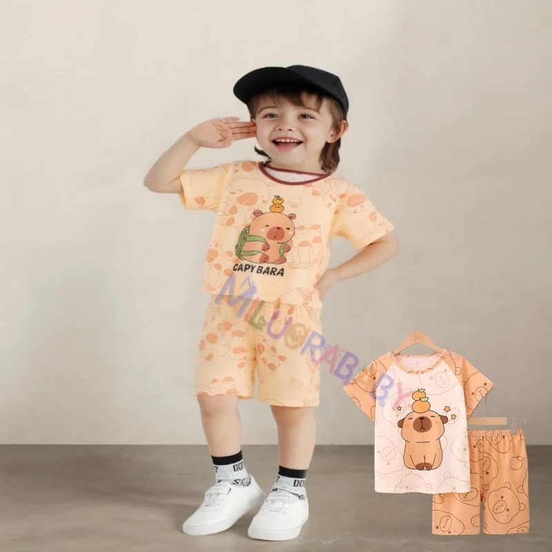 Capibara Pajamas Shorts Set Girls Anime Capybara Home Clothes Kids Summer Nightwear Pants Child Short Sleeve Pjs Trousers Gift
Capibara Pajamas Shorts Set Girls Anime Capybara Home Clothes Kids Summer Nightwear Pants Child Short Sleeve Pjs Trousers Gift