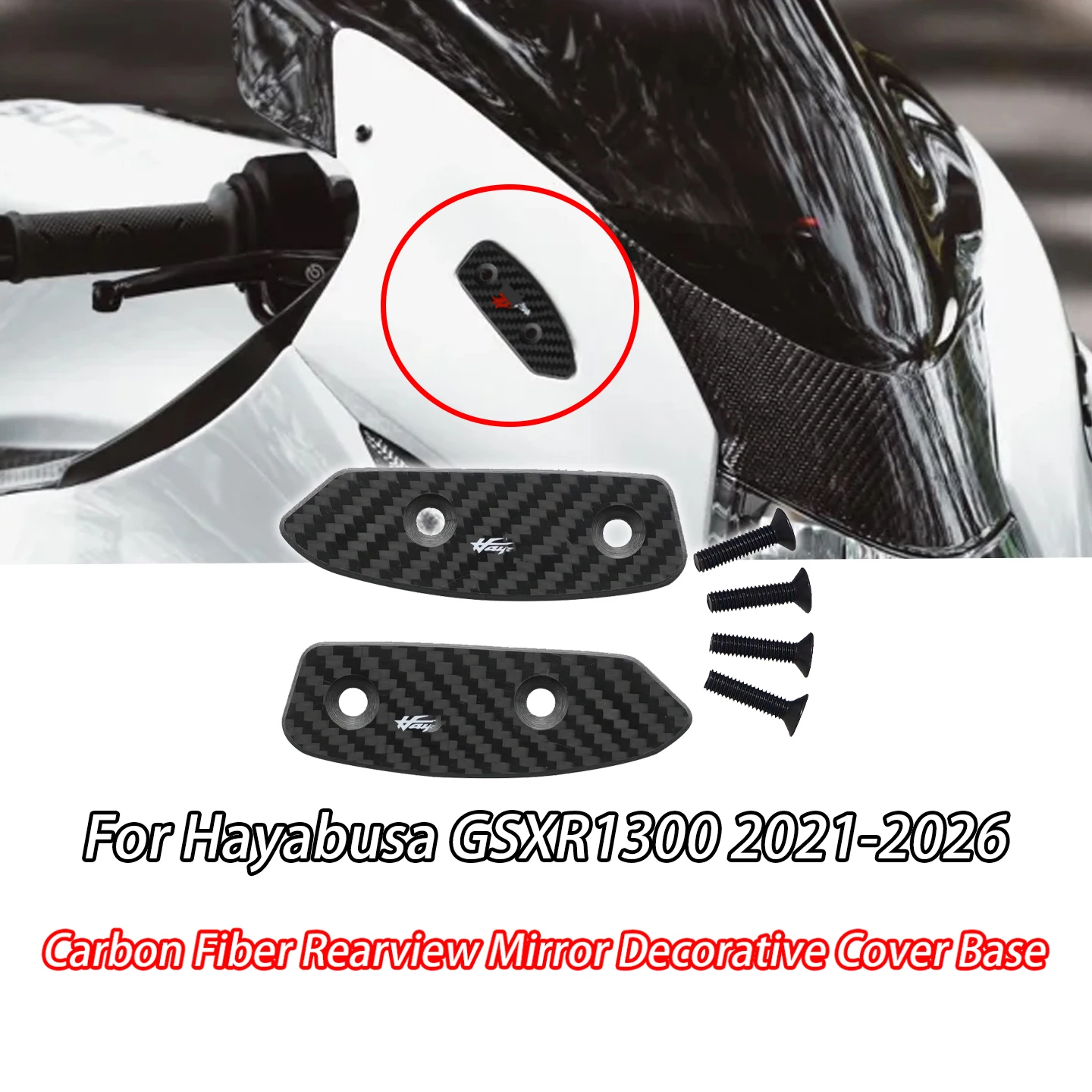 For Suzuki Hayabusa GSXR1300 2021-2026 Motorcycle Accessories Carbon Fiber Rearview Mirror Base Cover Decorative Rearview Mirror
For Suzuki Hayabusa GSXR1300 2021-2026 Motorcycle Accessories Carbon Fiber Rearview Mirror Base Cover Decorative Rearview Mirror