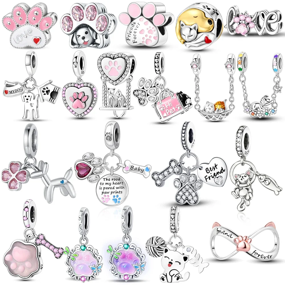 Original 925 Silver Charms Animal Paw Love Pet Cat Bone Dog Bead Fit Bracelet Women Jewelry Delicate Graduation Gift
Original 925 Silver Charms Animal Paw Love Pet Cat Bone Dog Bead Fit Bracelet Women Jewelry Delicate Graduation Gift