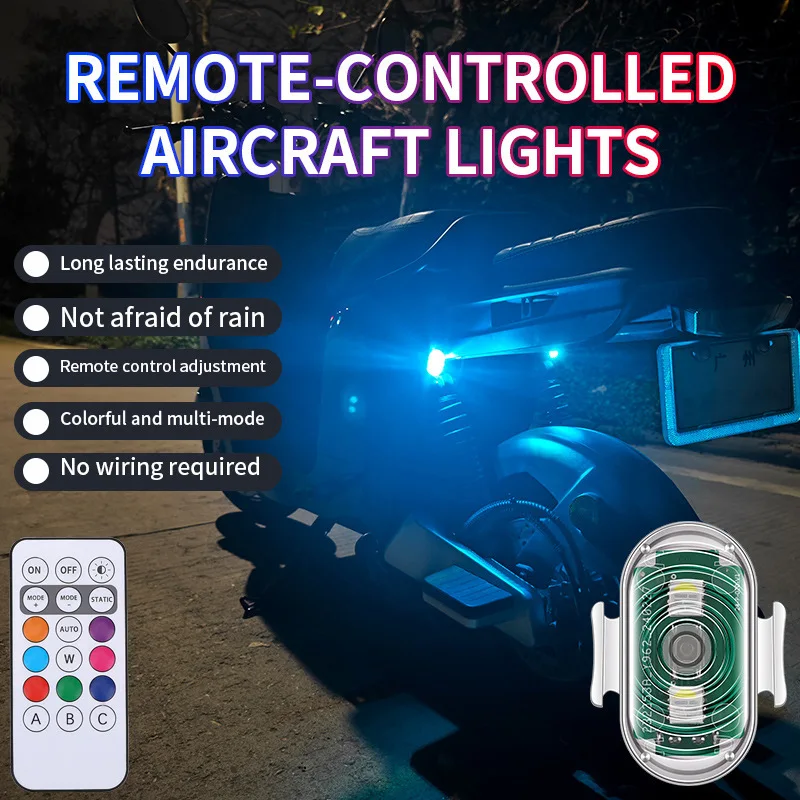 Универсальный модифицированный стробоскоп для мотоцикла, беспроводной пульт дистанционного управления, светильник для самолета, красочный предупредительный световой сигнал, контрольный свет
Универсальный модифицированный стробоскоп для мотоцикла, беспроводной пульт дистанционного управления, светильник для самолета, красочный предупредительный световой сигнал, контрольный свет