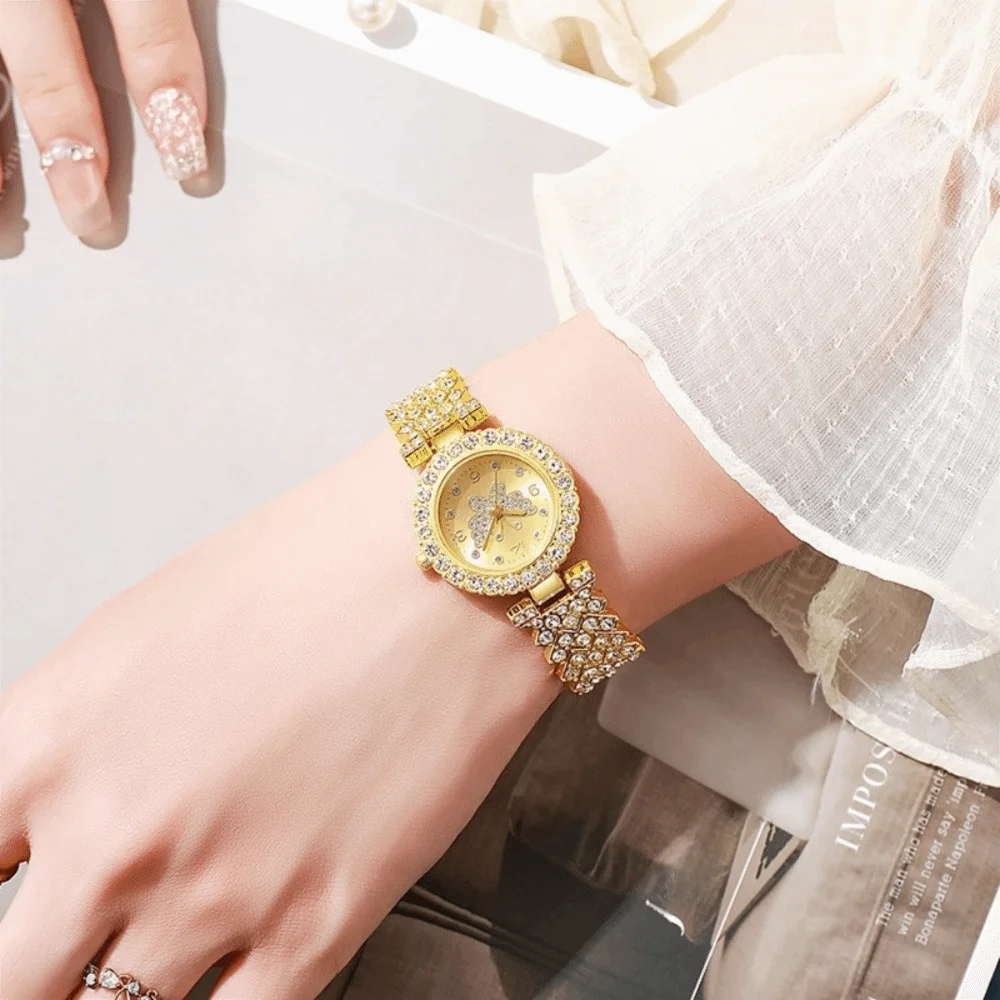 Rhinestone Inlaid Quartz Watch Diamond Decoration Butterfly Surface Design Butterfly Surface Watch Quartz Movement
Rhinestone Inlaid Quartz Watch Diamond Decoration Butterfly Surface Design Butterfly Surface Watch Quartz Movement
