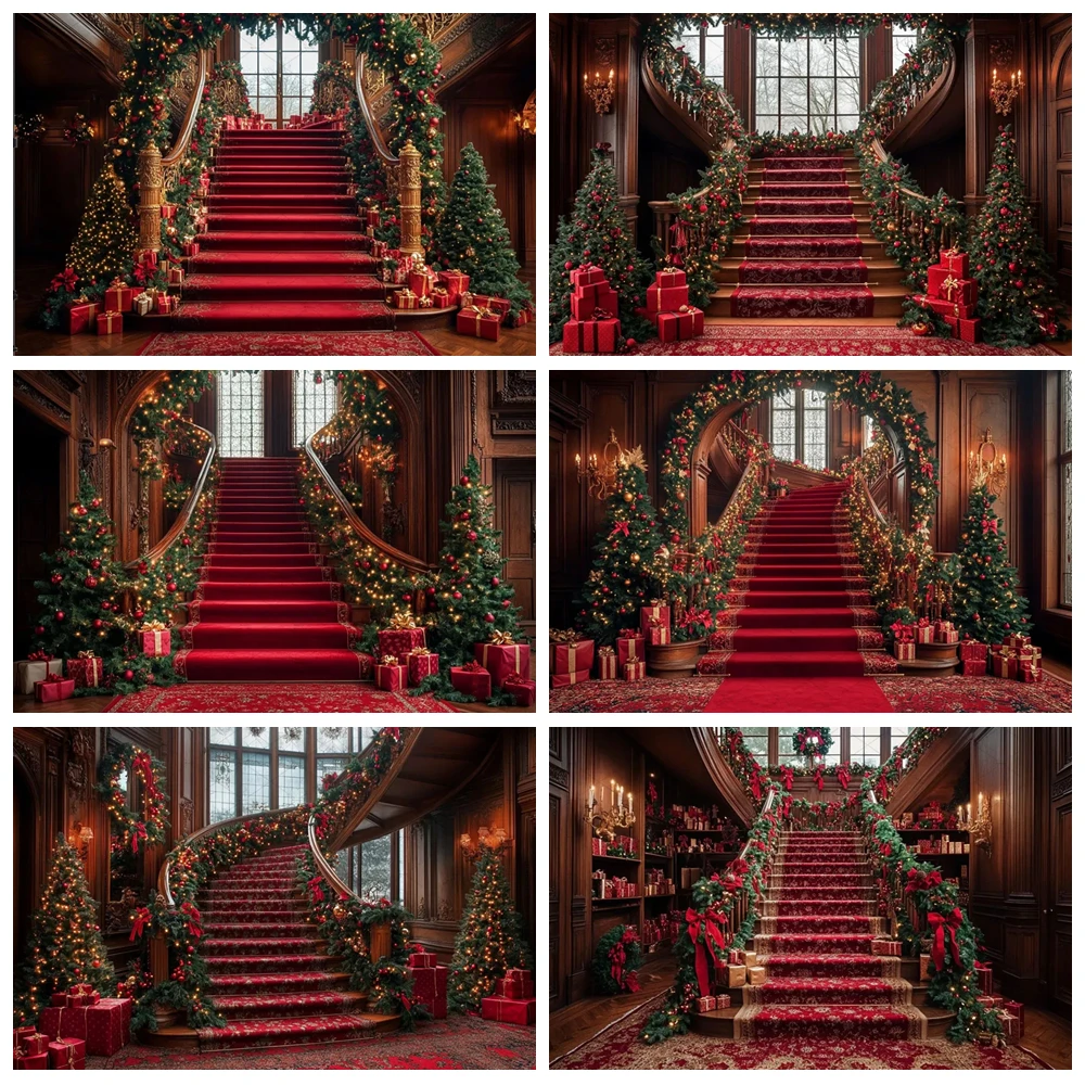 Red Christmas Staircase Background Photography Sparkling Xmas Wreath Palace Backdrop Kid Family Art Photo Indoor Studio Supplies
Red Christmas Staircase Background Photography Sparkling Xmas Wreath Palace Backdrop Kid Family Art Photo Indoor Studio Supplies