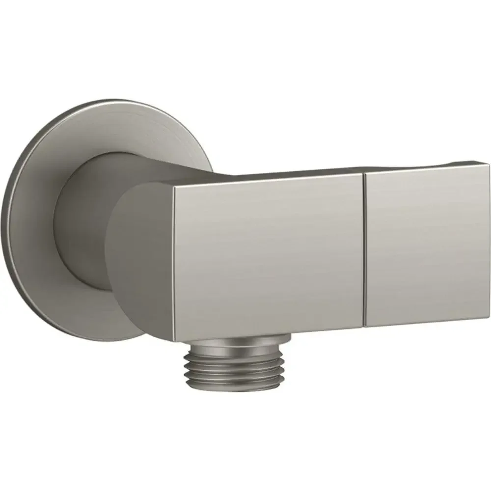 Wall-Mount Supply Elbow with Check Valve and Handshower Bracket, Brushed Nickel Finish
Wall-Mount Supply Elbow with Check Valve and Handshower Bracket, Brushed Nickel Finish