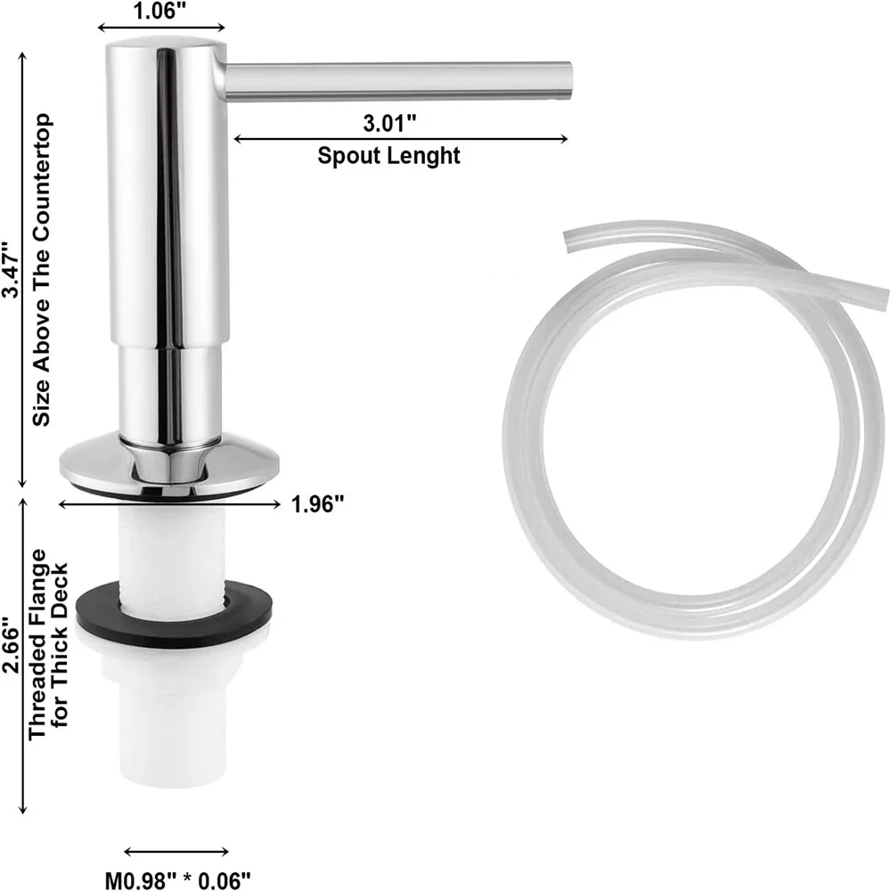 Stainless Steel Liquid Soap Dispenser Pump Head for Kitchen Sink Built in Counter Detergent Dispenser 500ML Bottle/100cmTube
Stainless Steel Liquid Soap Dispenser Pump Head for Kitchen Sink Built in Counter Detergent Dispenser 500ML Bottle/100cmTube