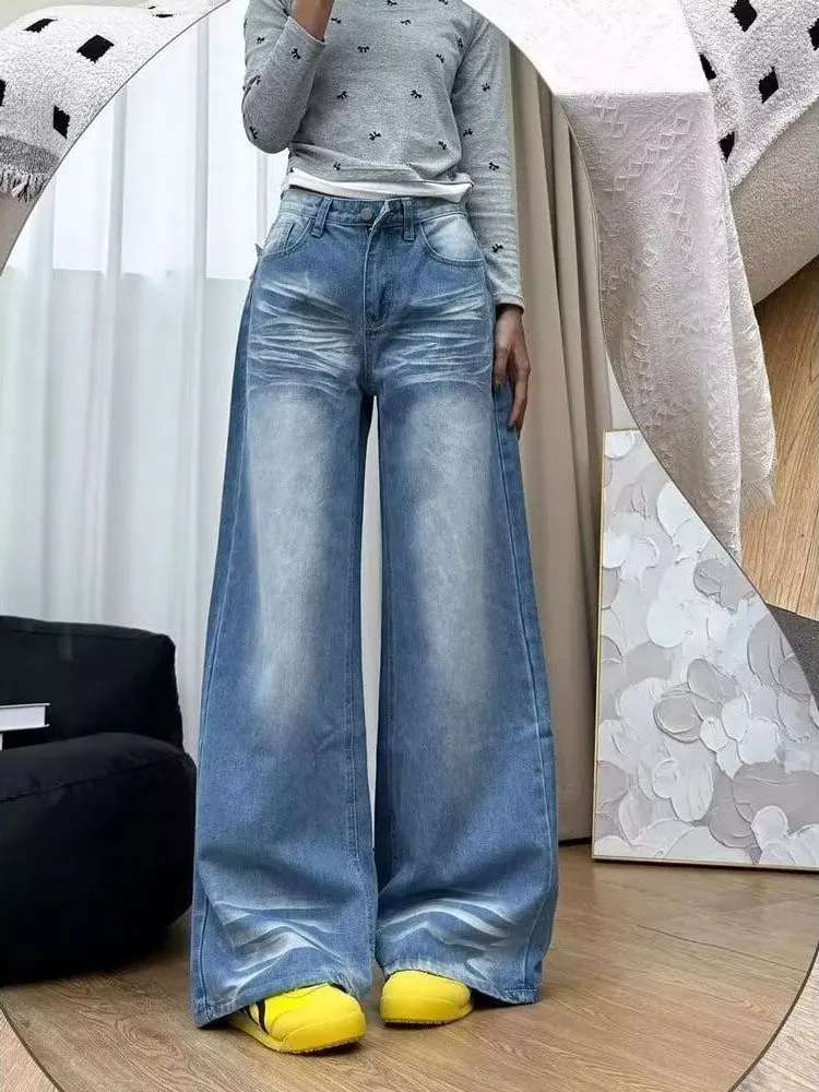 High Waist Wide Leg Denim Jeans Women Loose Straight Slimming Pants Spring New Style plus Size Comfortable Drapey Knife
High Waist Wide Leg Denim Jeans Women Loose Straight Slimming Pants Spring New Style plus Size Comfortable Drapey Knife