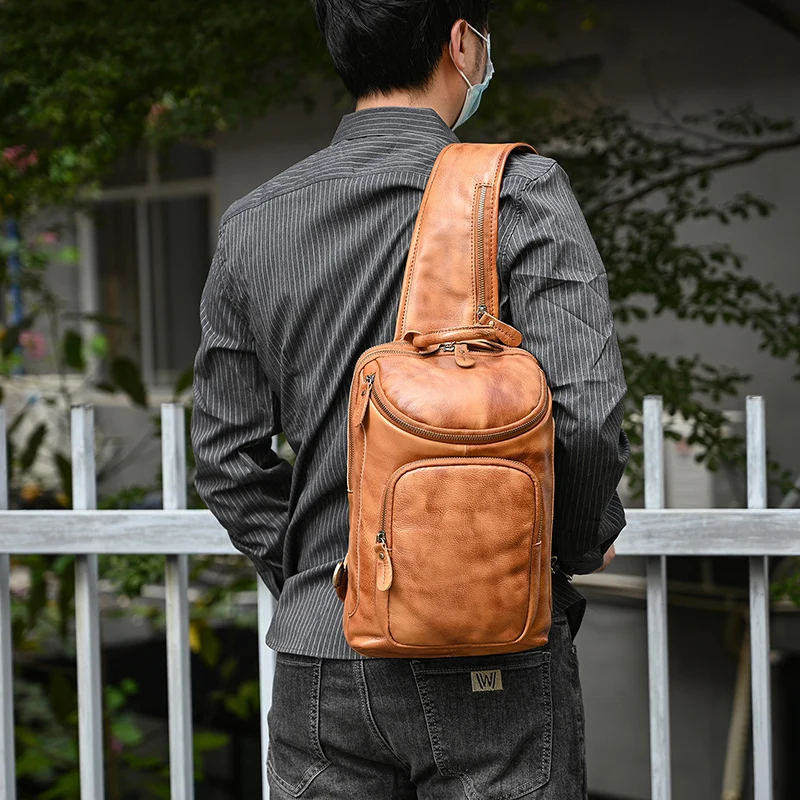 Top Grade Men's Crossbody Bags Genuine Leather Chest Bag 100% Cowskin Leather Chest Pack Sling Bags Single Shoulder Bagpack Man
Top Grade Men's Crossbody Bags Genuine Leather Chest Bag 100% Cowskin Leather Chest Pack Sling Bags Single Shoulder Bagpack Man