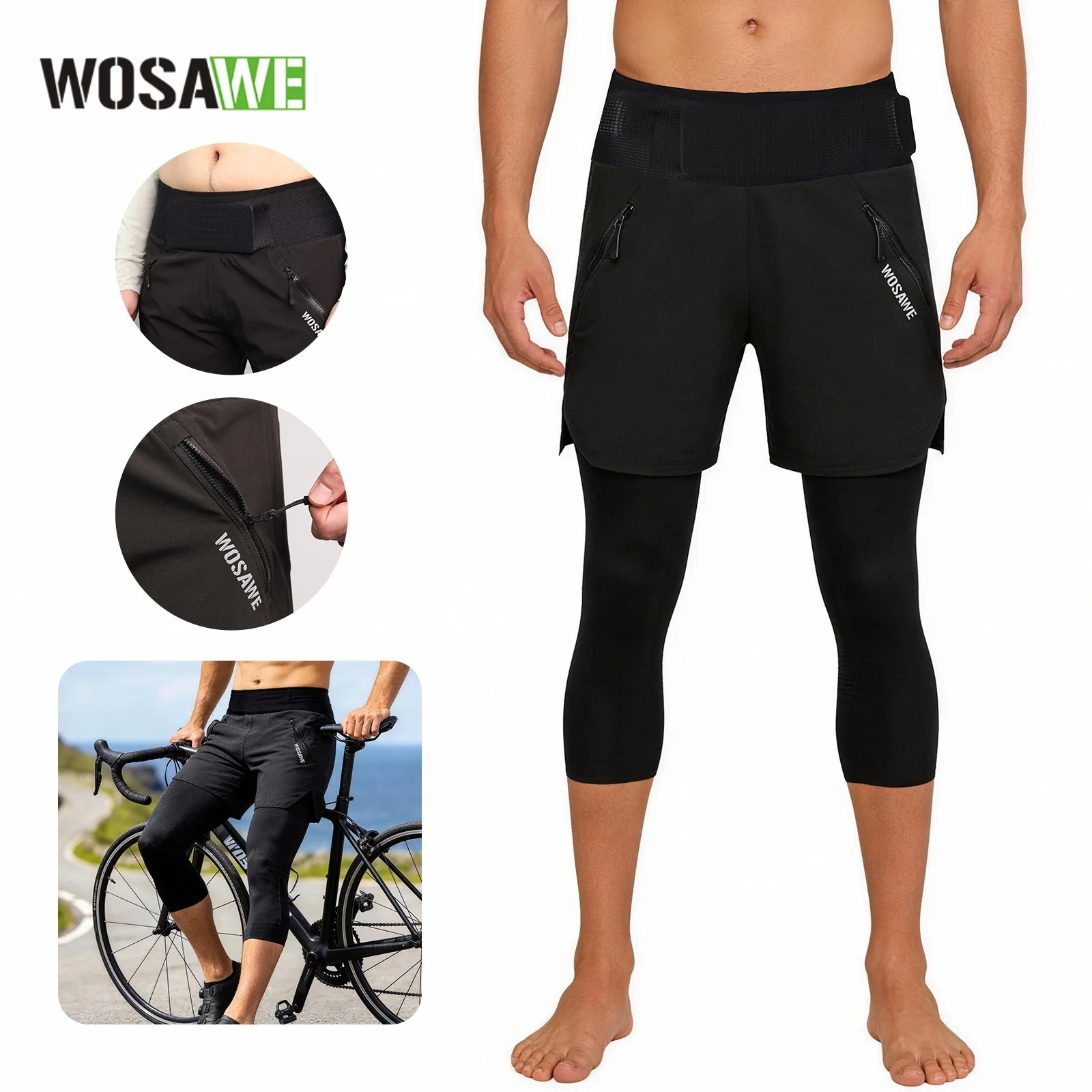 WOSAWE Cycling Pants Quick-dry Breathable Mountain Off Road Riding Tights Loose Casual Fitness Trousers Sponge Pad BF117
WOSAWE Cycling Pants Quick-dry Breathable Mountain Off Road Riding Tights Loose Casual Fitness Trousers Sponge Pad BF117