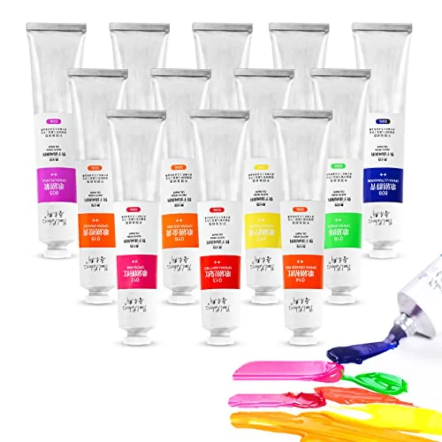 Oil Paint, with High Saturation, 50ml Large Tubes, Faster Drying Time, Art Supplies for Artists, Students, Beginners
Oil Paint, with High Saturation, 50ml Large Tubes, Faster Drying Time, Art Supplies for Artists, Students, Beginners