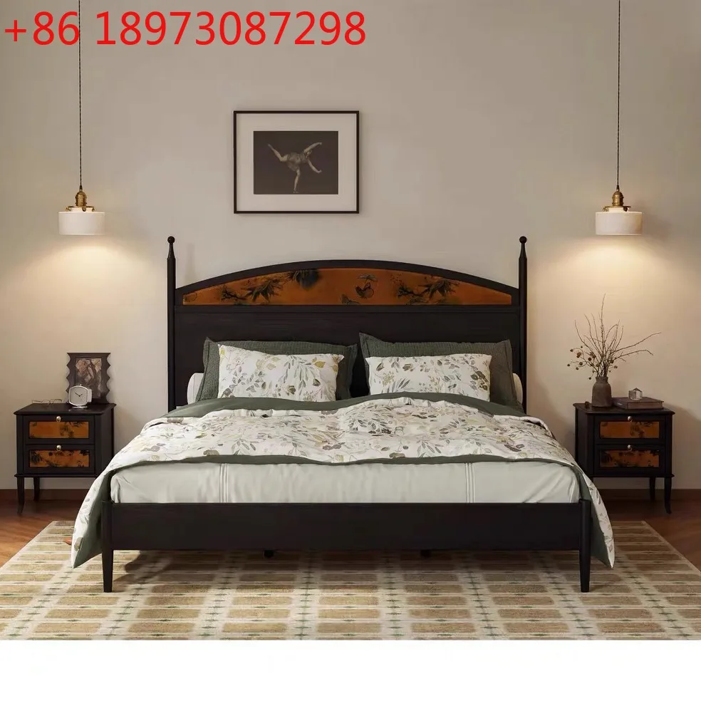 French retro solid wood new Chinese ash wood designer bedroom bed
French retro solid wood new Chinese ash wood designer bedroom bed