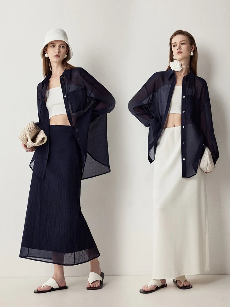 Sofa Minimalist Cotton Shirt Set Lightweight Airy Women's Top Straight Slimming Skirt Long Sleeve Button up Pure Color Summer
Sofa Minimalist Cotton Shirt Set Lightweight Airy Women's Top Straight Slimming Skirt Long Sleeve Button up Pure Color Summer