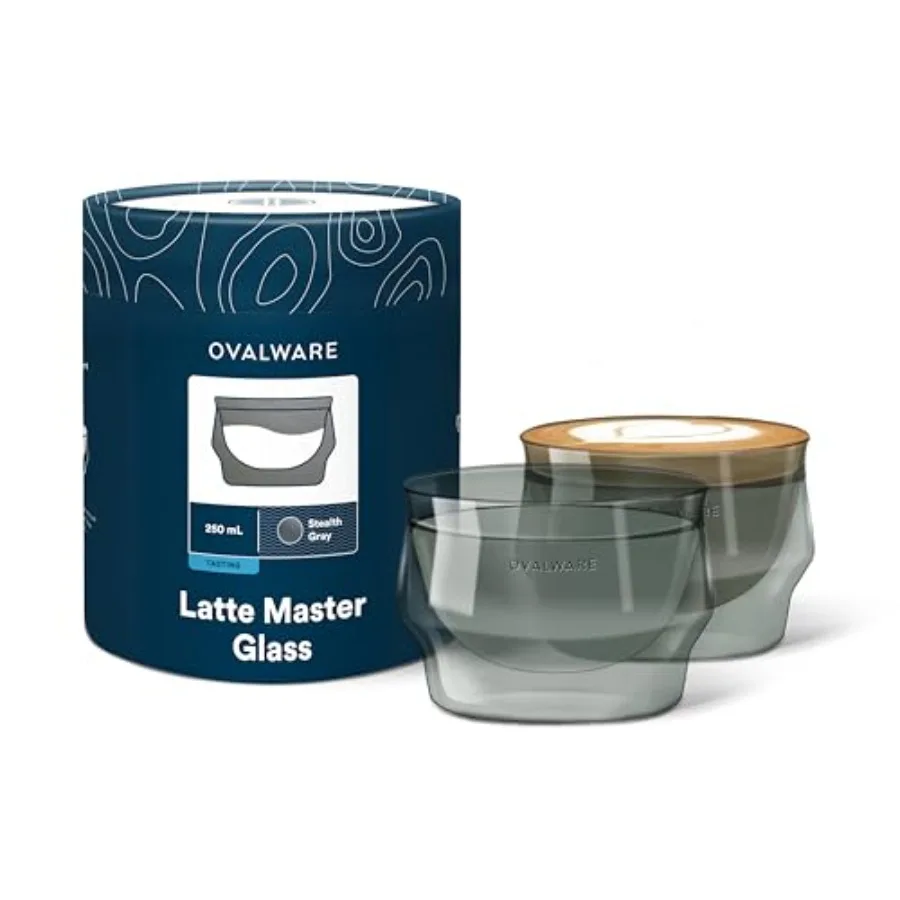 8.5oz Double Wall Latte Cups Latte Set of 2 - Latte Glasses for Cold and Hot Drink Palm-Sized Cups with Wide Rim for Artistic D
8.5oz Double Wall Latte Cups Latte Set of 2 - Latte Glasses for Cold and Hot Drink Palm-Sized Cups with Wide Rim for Artistic D