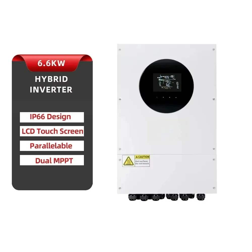 6KW grid-connected/off-grid hybrid inverter, single AC 220V 230V dual MPPT 48V battery IP66 design 5-year warranty
6KW grid-connected/off-grid hybrid inverter, single AC 220V 230V dual MPPT 48V battery IP66 design 5-year warranty