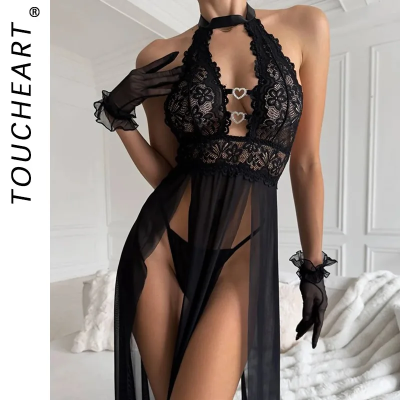 Toucheart Эротическая длинная юбка с разрезом и воротником-стойкой, прозрачная сетчатая ажурная однотонная однотонная женская романтическая пижама Pure Desire
Toucheart Эротическая длинная юбка с разрезом и воротником-стойкой, прозрачная сетчатая ажурная однотонная однотонная женская романтическая пижама Pure Desire