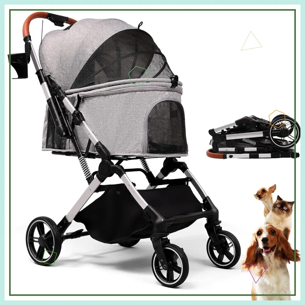 Pet Stroller for Small Medium Dogs Cats Up to 45 lbs, Travel Lite Collapsible, All Terrain 4 Wheels for Jogging, Running
Pet Stroller for Small Medium Dogs Cats Up to 45 lbs, Travel Lite Collapsible, All Terrain 4 Wheels for Jogging, Running