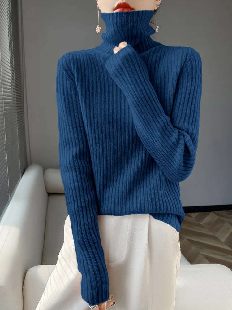 Thickened Wool Sweater Women's Top 100% Wool Pile Collar Knitted Pullover Fashionable Women's High Neck Women's Sweater
Thickened Wool Sweater Women's Top 100% Wool Pile Collar Knitted Pullover Fashionable Women's High Neck Women's Sweater