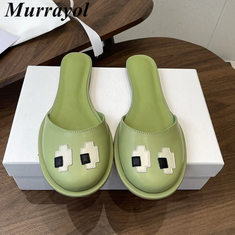 Lazy Mules Closed Toe Genuine Leather Women Flat Bottom Mixed Color Half Slipper Ladies Spring Summer Vacation Walking Shoes
Lazy Mules Closed Toe Genuine Leather Women Flat Bottom Mixed Color Half Slipper Ladies Spring Summer Vacation Walking Shoes