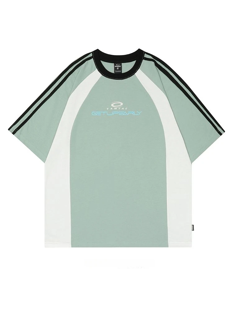 Men Women American Retro College Sports Style Short Sleeve T-shirts Summer O-neck Contrast Color Spliced Casual Versatile Tops
Men Women American Retro College Sports Style Short Sleeve T-shirts Summer O-neck Contrast Color Spliced Casual Versatile Tops