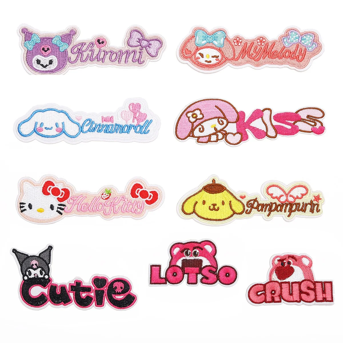 Anime Hello Kitty Kuromi Anime Melody Cinnamon Lotso Ironing Applique For Sew Child Clothes Iron on Embroidery Patch Coat Decor
Anime Hello Kitty Kuromi Anime Melody Cinnamon Lotso Ironing Applique For Sew Child Clothes Iron on Embroidery Patch Coat Decor